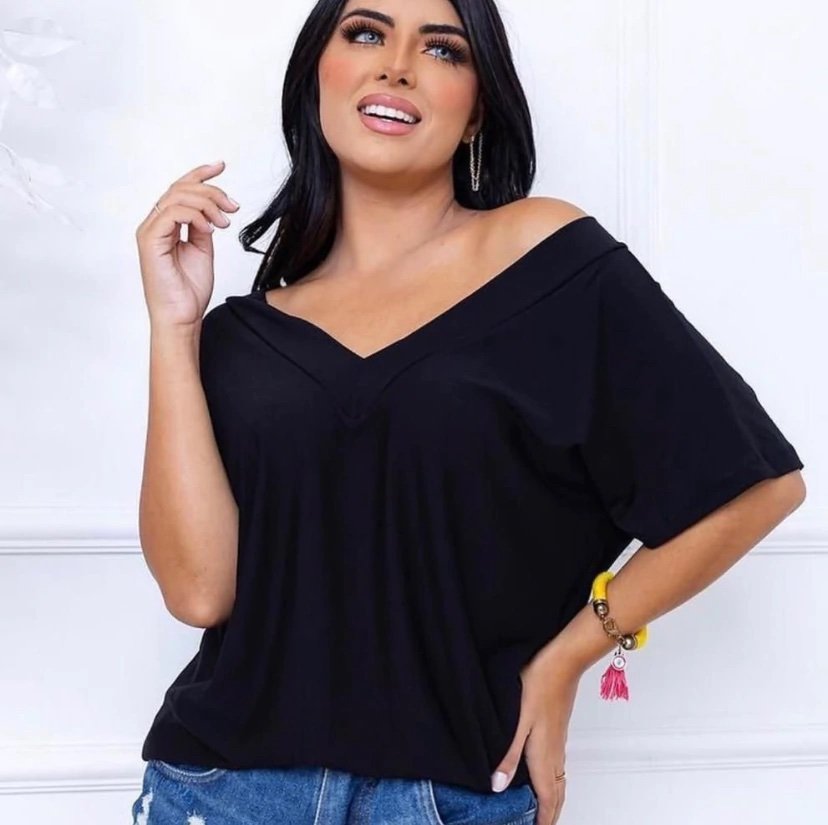 686 Blusa marea decote V ombro manga curta - Imagem 10