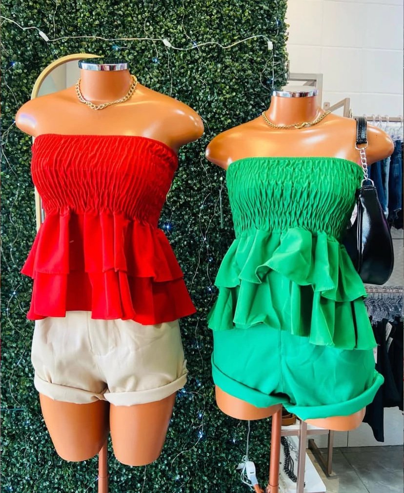 2352 Blusa Eleni peplum bata lastex tomara que caia lisa e poá - Imagem 2