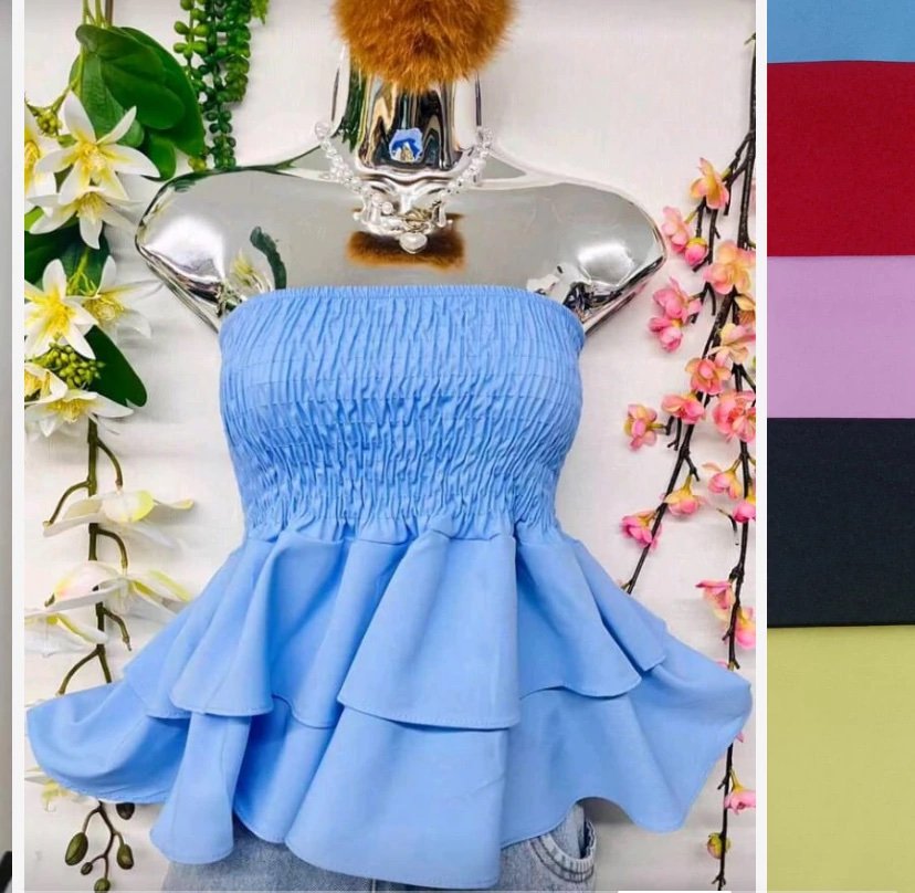 2352 Blusa Eleni peplum bata lastex tomara que caia lisa e poá - Imagem 5
