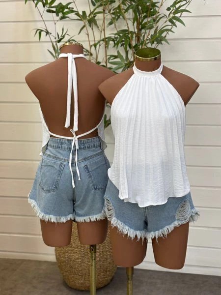 2094 Blusa Day costa nua plissada - Imagem 8