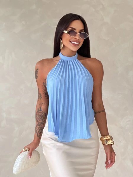 2094 Blusa Day costa nua plissada - Imagem 4