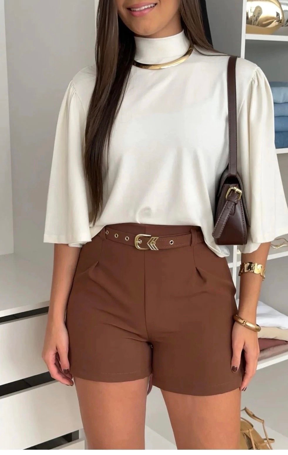 2767 Blusa Cropped Chely manga 3/4 - Imagem 2