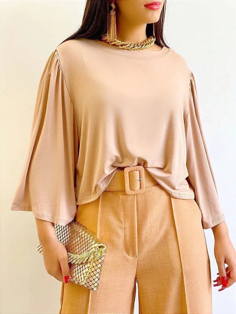 2767 Blusa Cropped Chely manga 3/4 - Imagem 5