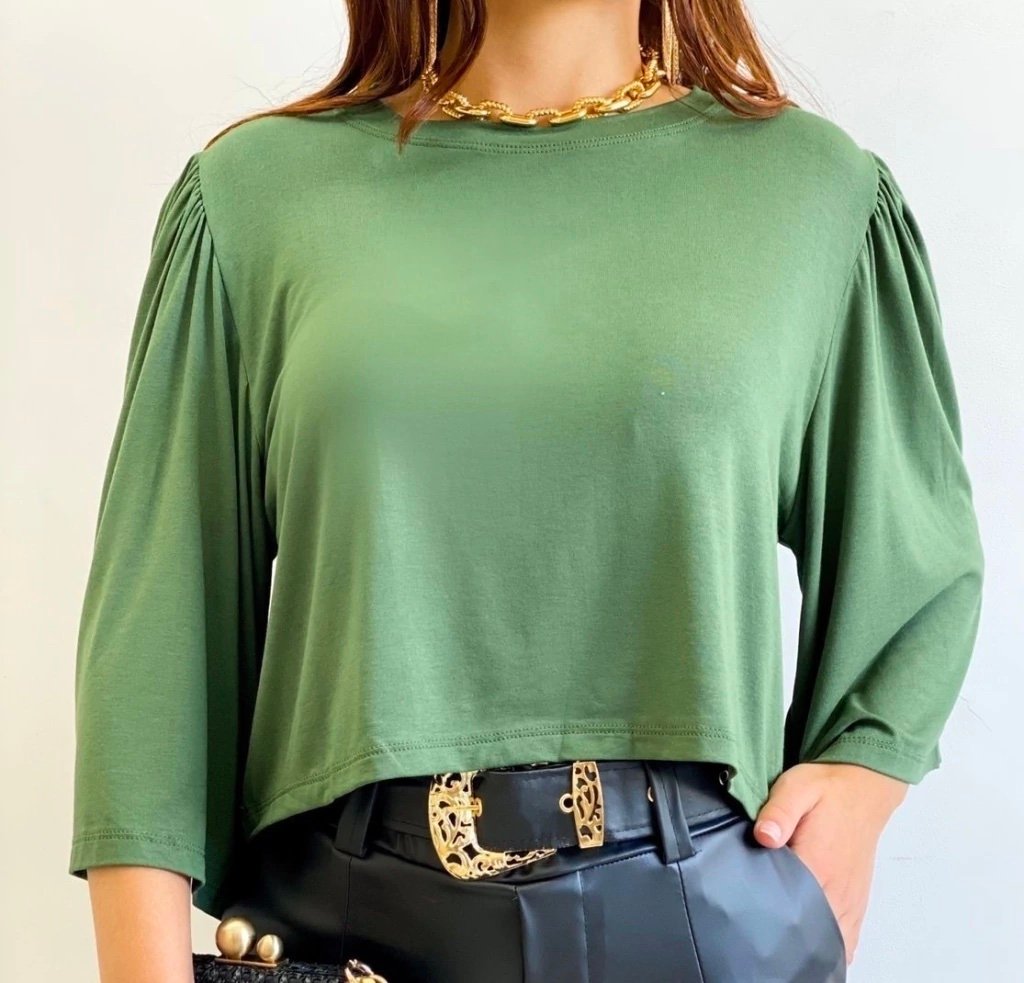 2767 Blusa Cropped Chely manga 3/4 - Imagem 6