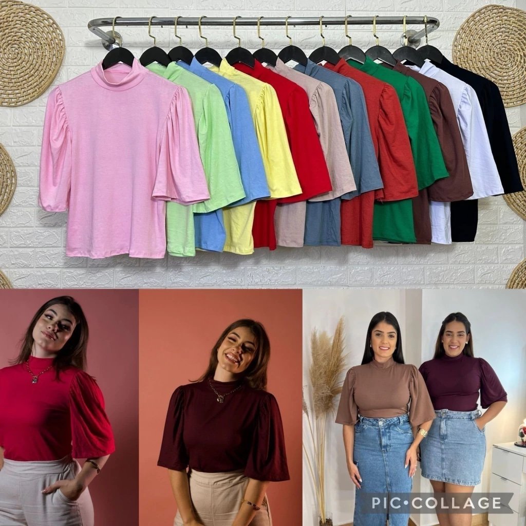 2767 Blusa Cropped Chely manga 3/4 - Imagem 7
