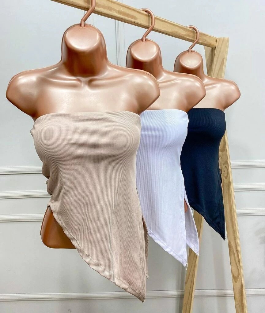 1848 Blusa assimétrica tomara que caia - Imagem 11