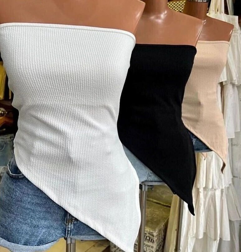 1848 Blusa assimétrica tomara que caia - Imagem 15
