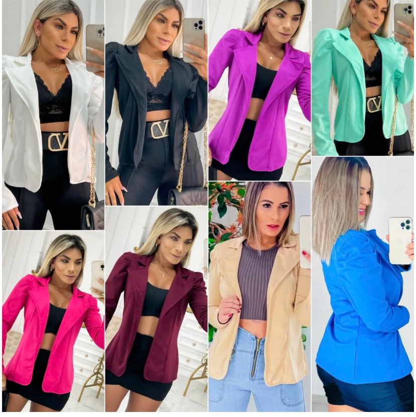 1661 Blazer manga longa tradicional bufante princesa - Imagem 24