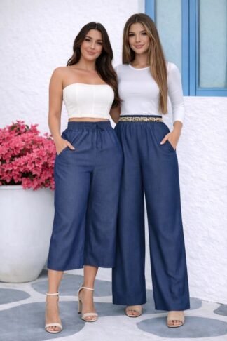 1860 Calça wide leg pantalona Pantacourt Paris