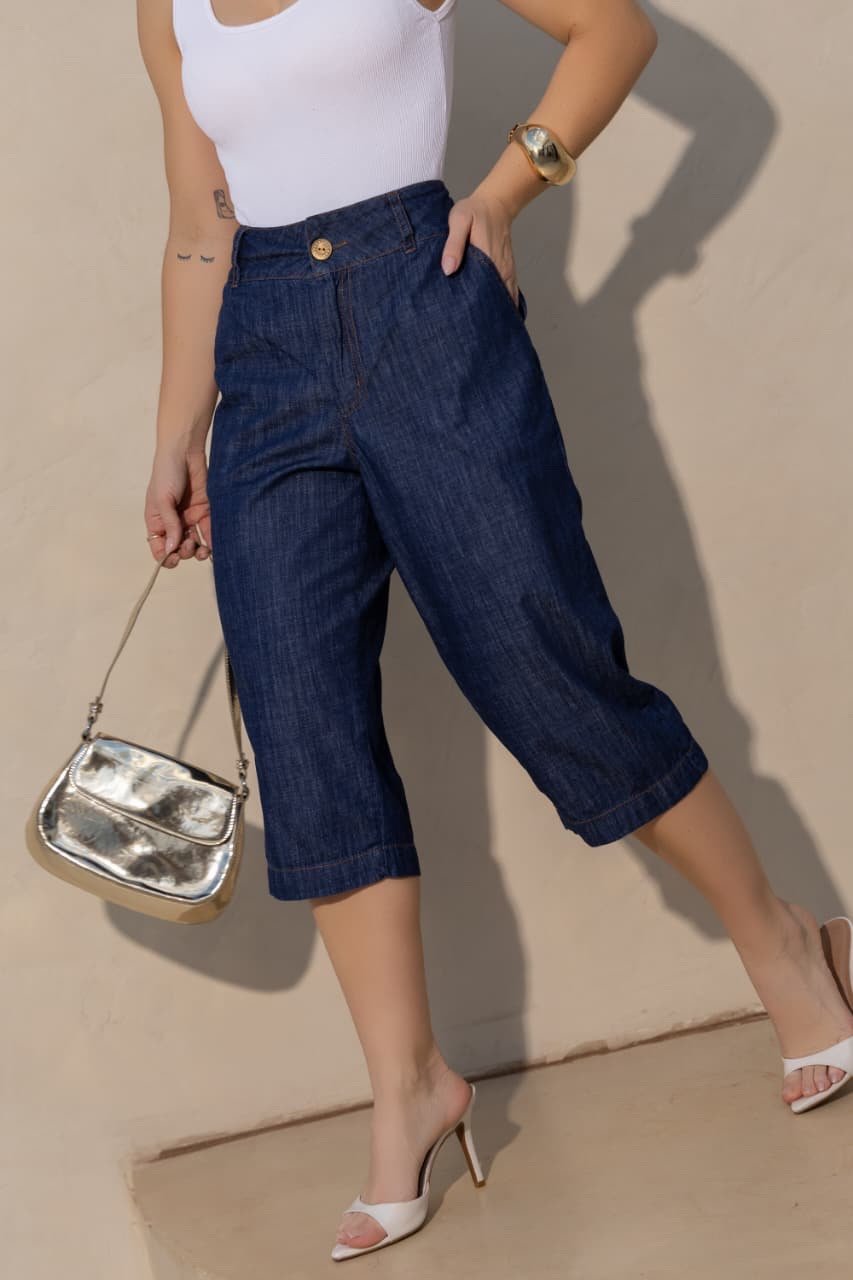 2221 Conjunto Kelly colete e Bermuda pantacourt jeans - Imagem 6