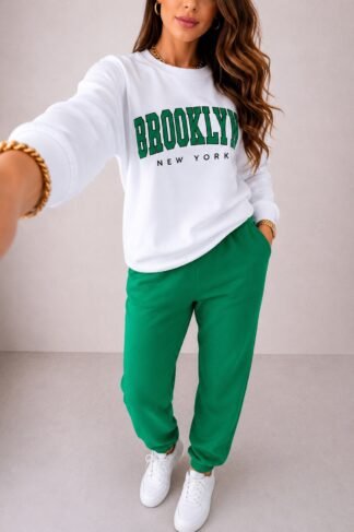 2230 Conjunto nico Brooklyn bicolor blusa manga longa e calça jogger moletom