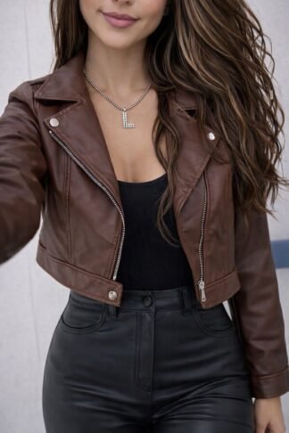 1635 Jaqueta Sofia botão e zíper courino