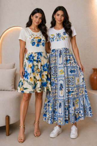 2285 Vestido ML curto longo manga curta inspiração Farm