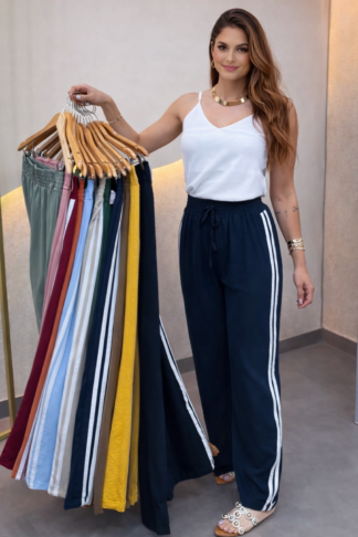 2560 Calça pantalona track pants duna estilo Adidas