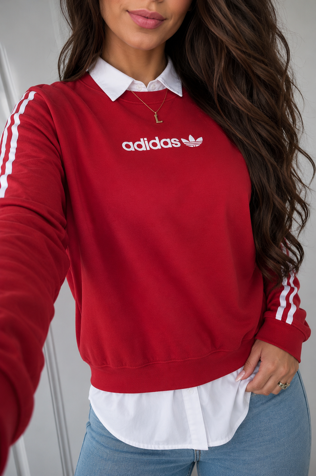 2591 Blusa moletom Adidas faixa braço