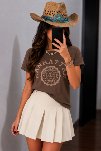 2246 Shorts saia Sauli plissada com passante alfaiataria