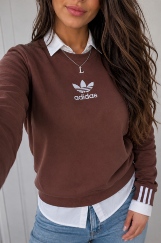 2591 Blusa manga longa moletom Adidas faixa no punho