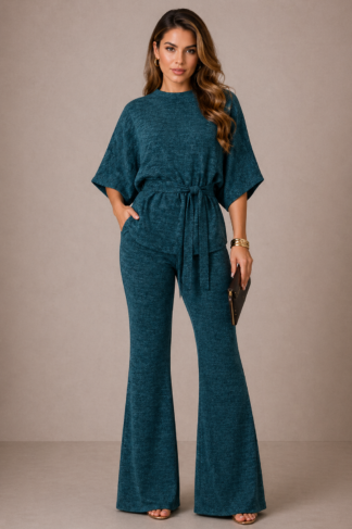 2276 Conjunto Emily estilo morcego manga longa e calça pantalona
