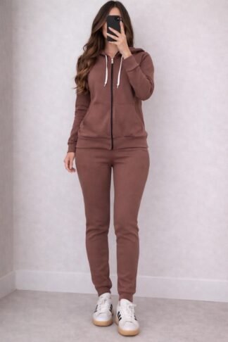 2231 Conjunto Cida blusa ziper capuz e calça jogger moletom