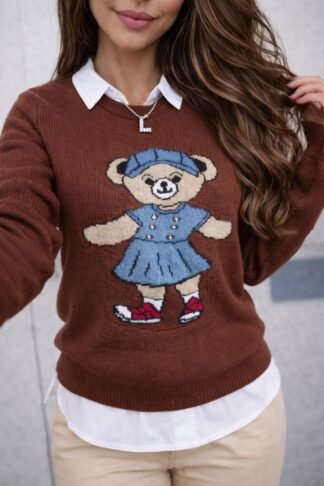 2249 Blusa Ale manga longa ursinho tricô