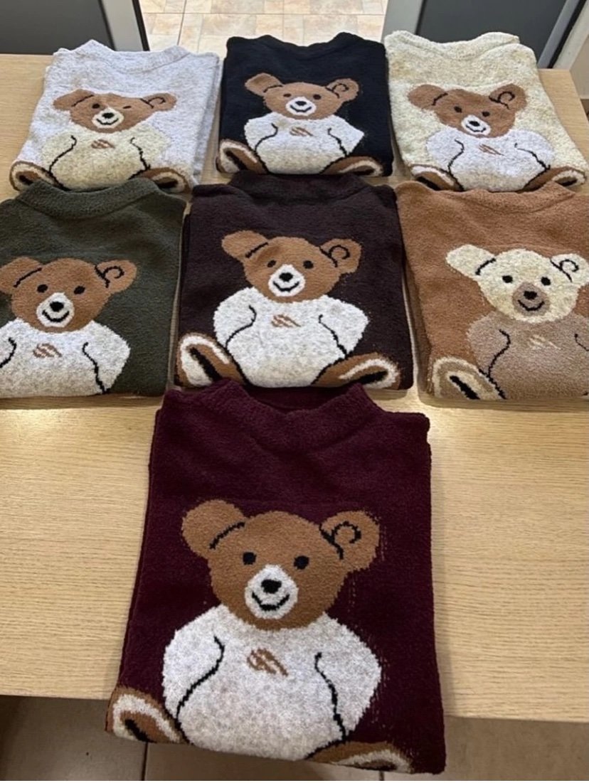 2249 Blusa Ale manga longa urso teddy tricô - Imagem 7