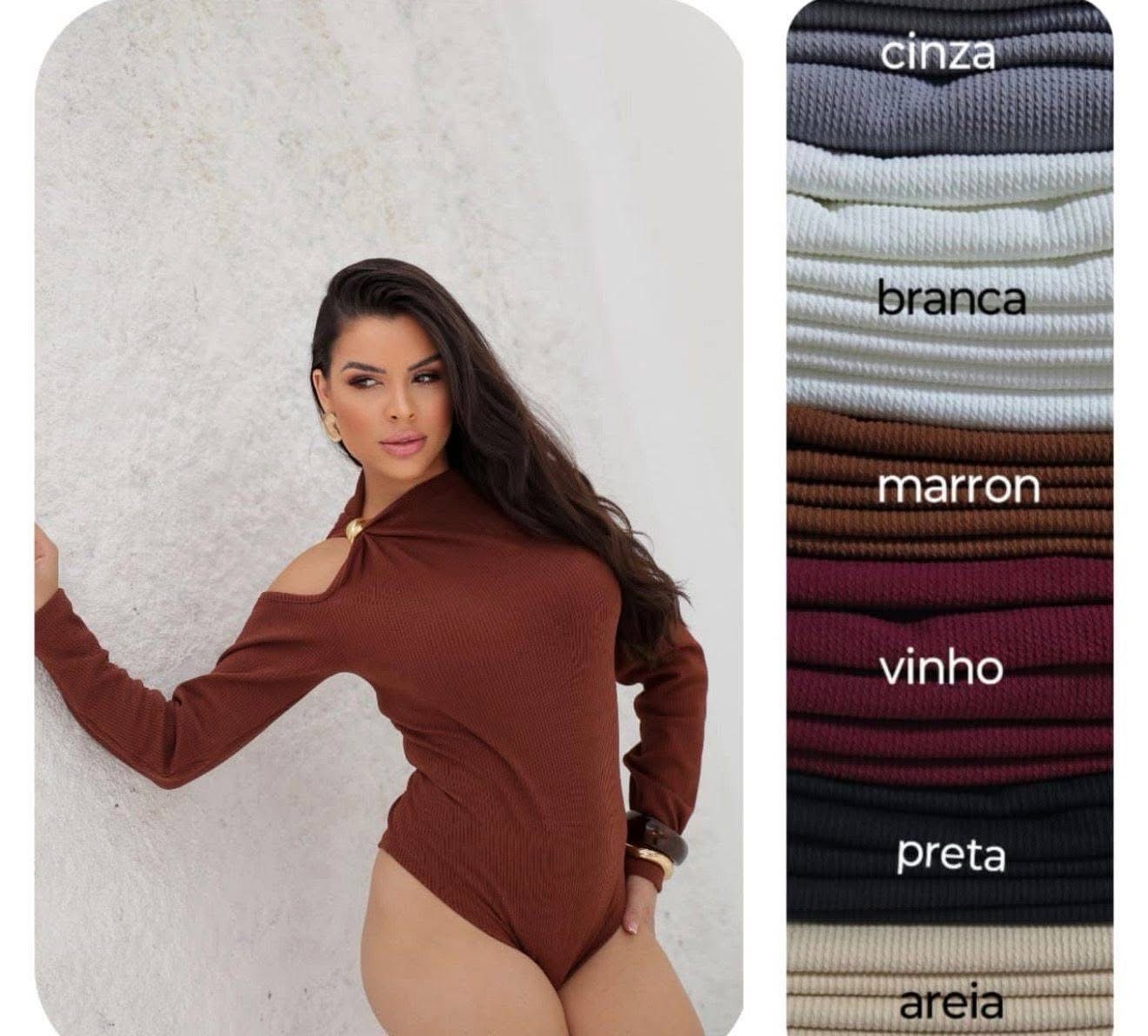 2218 Body Lorena manga longa mula manca com fivela orgânica - Imagem 6