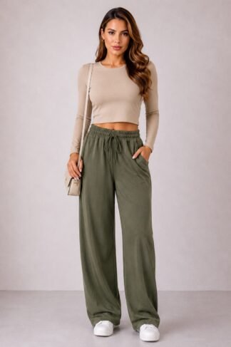2353 Calça pantalona elástico lanzinha