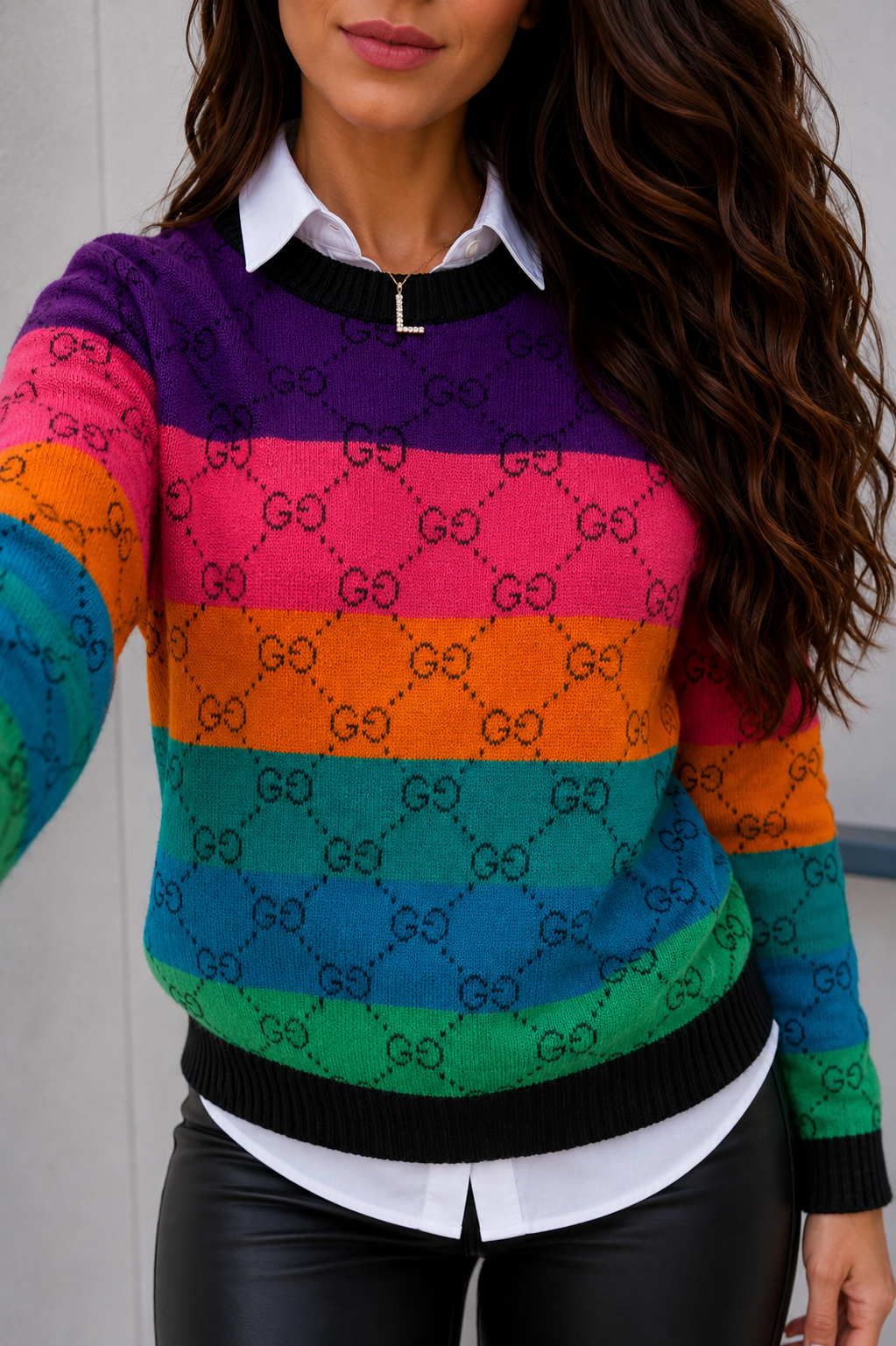 2444 Blusa Anna tricô Cow print - Copy