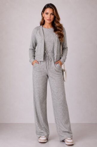 2359 Conjunto trijunto Jho casaquinho regata e calça pantalona elástico lanzinha