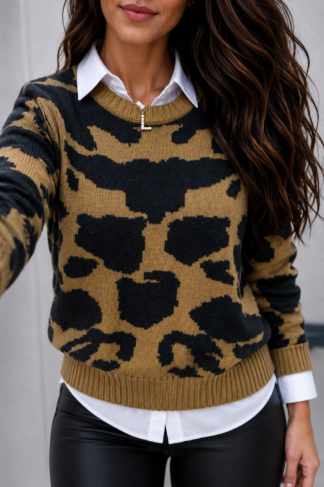 2444 Blusa Anna tricô Cow print