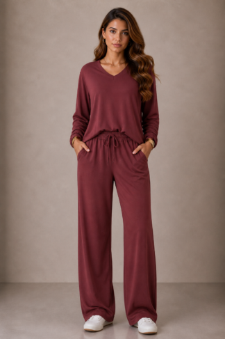 2302 Conjunto Cida blusa tampa bumbum manga longa e calça pantalona