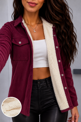 2511 Camisa oversized cotelê peluciada