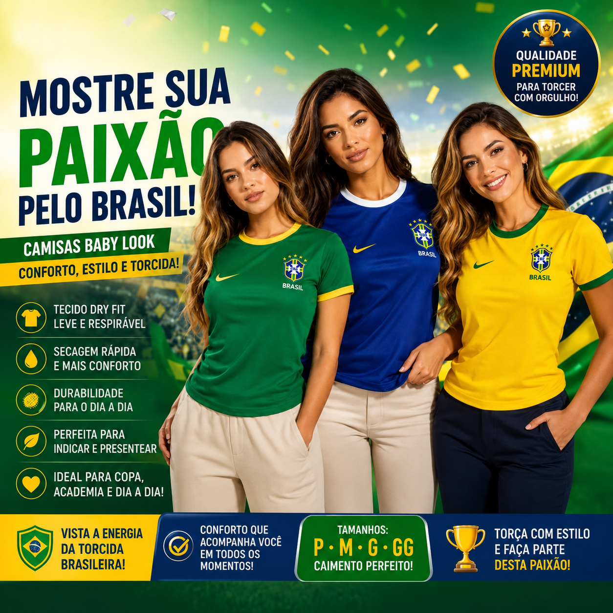 2465 Blusa t-shirt baby look Brasil core - Imagem 4