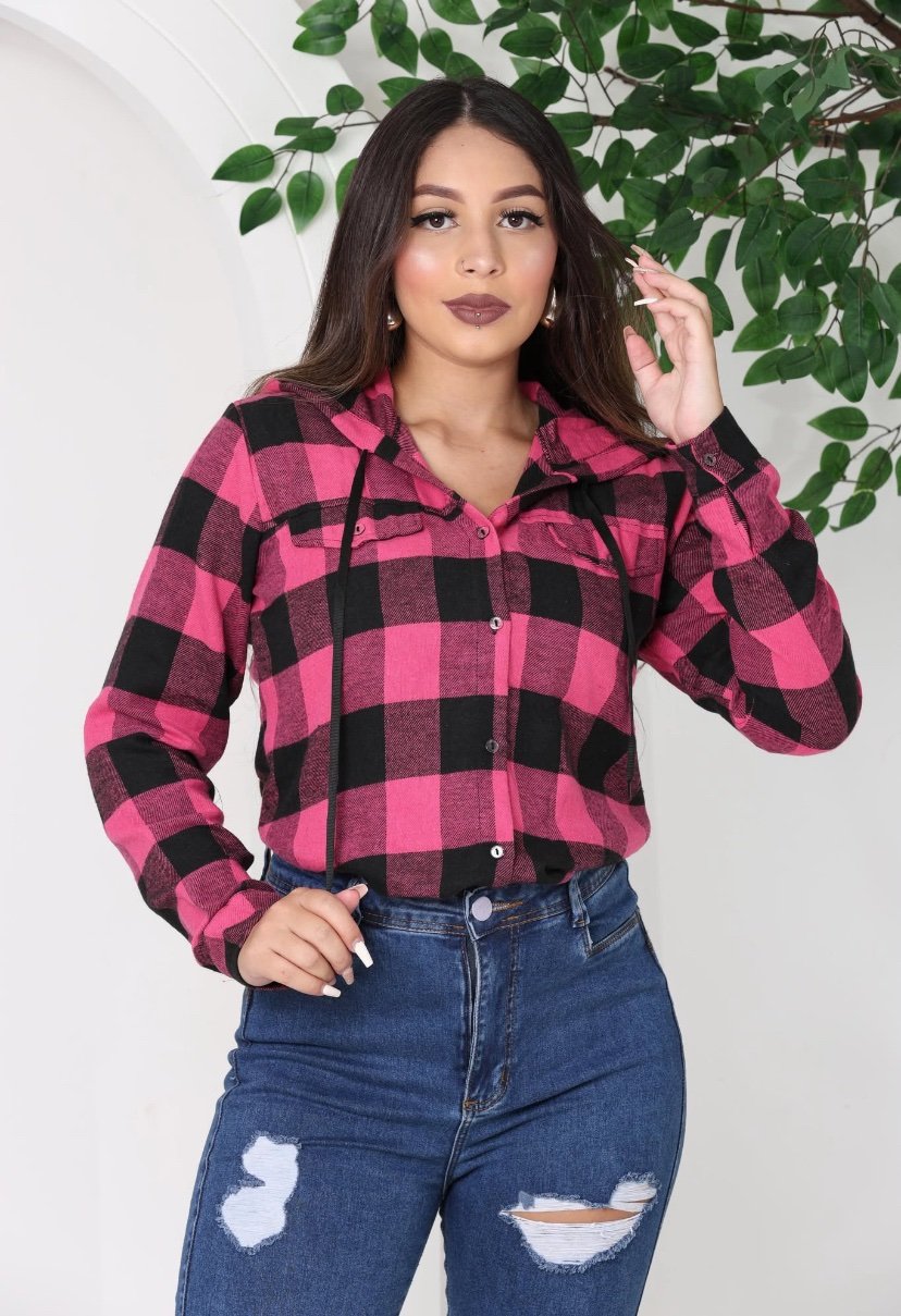 2306 Camisa beli capuz xadrez flanelada - Imagem 17