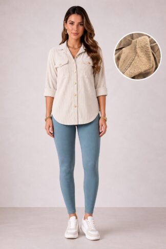 2421 Calça legging canelada térmica