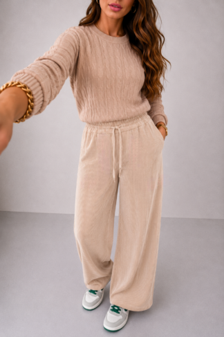 2491 Calça pantalona wide leg veludo