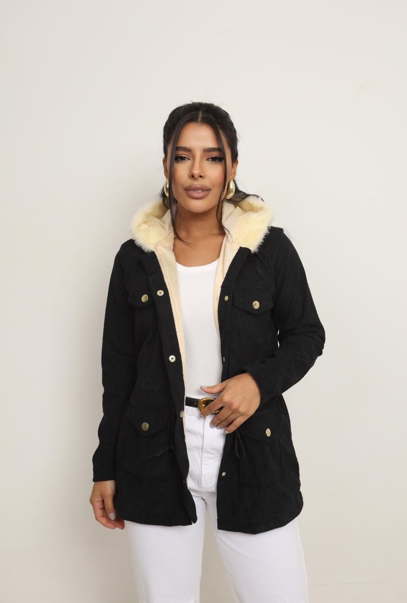 2305 Jaqueta estilo Rip Parka veludo forrado - Imagem 7