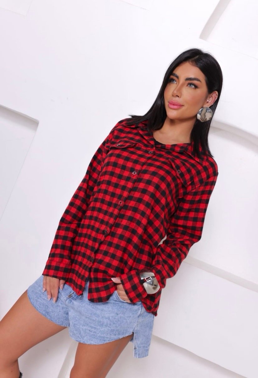 2306 Camisa beli capuz xadrez flanelada - Imagem 9