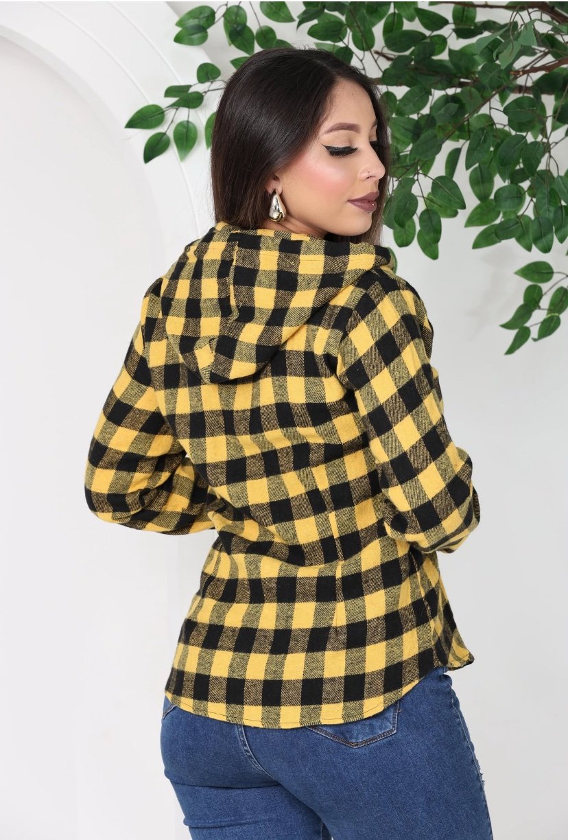2306 Camisa beli capuz xadrez flanelada - Imagem 12
