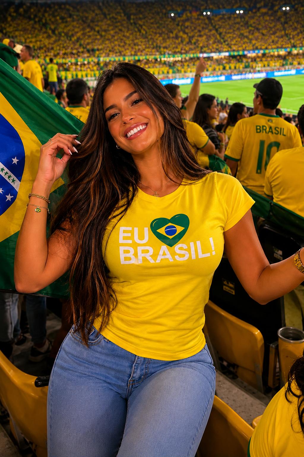 2223 Blusa t-shirt Eu amo Brasil