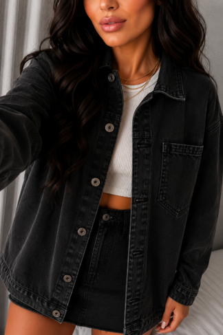 2581 Jaqueta Camisa Alex oversized bolso busto jeans