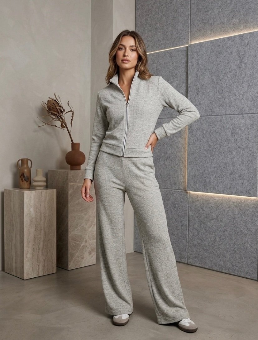2573 Conjunto Andry jaqueta zíper gola alta e calça pantalona lanzinha - Imagem 9
