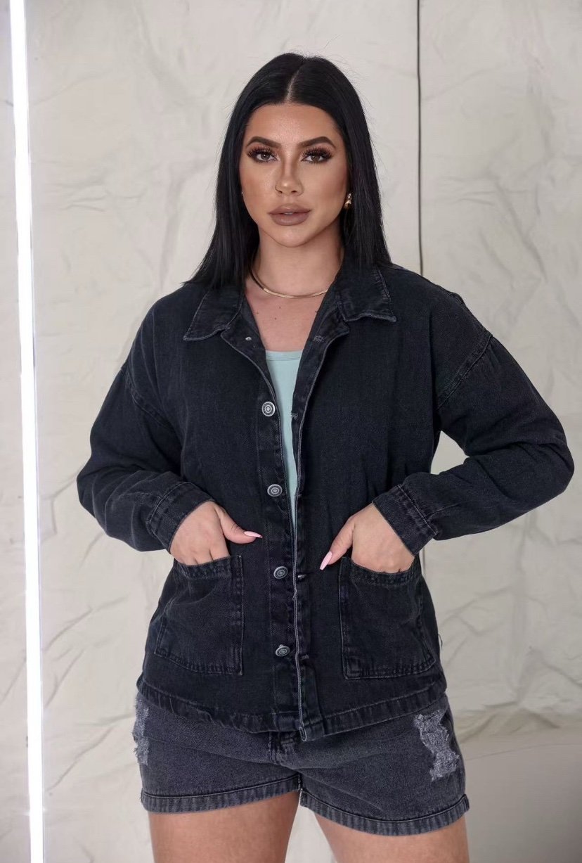 2581 Jaqueta Camisa Alex oversized bolso jeans - Imagem 2