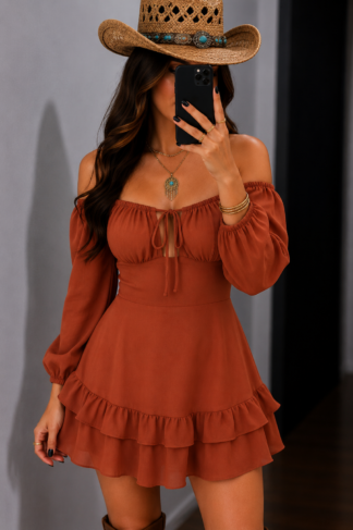 2676 Vestido Sisa curto manga longa cigana