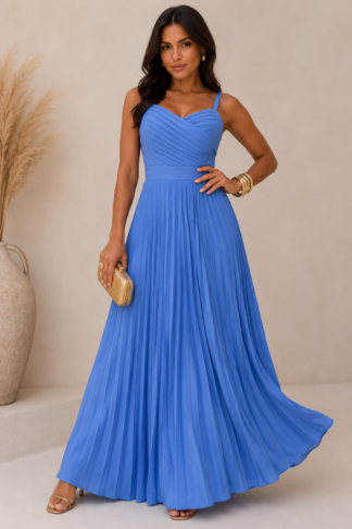 2610 Vestido Ney longo regata busto transpassado plissado