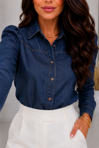 465 Camisa Gata manga princesa jeans
