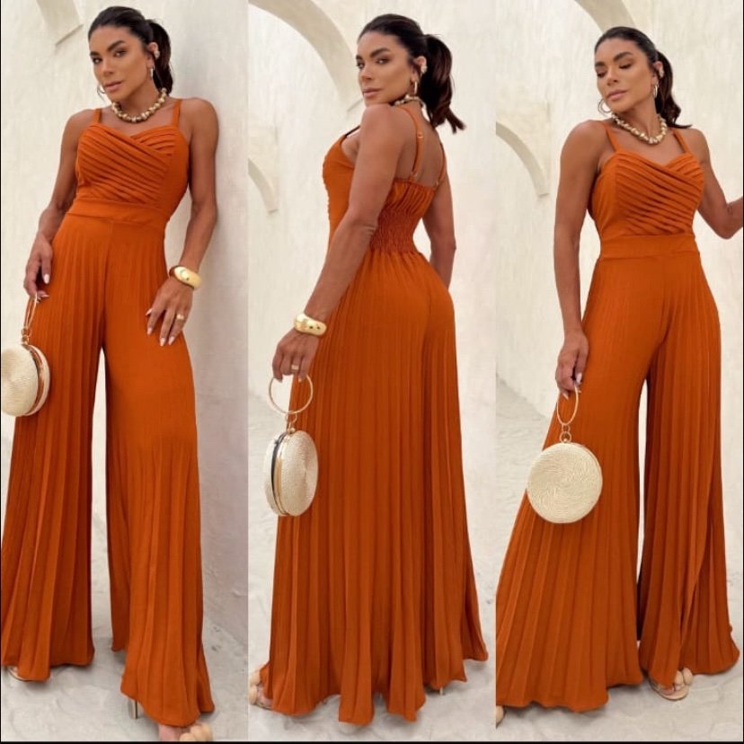 2610 Macacão Ney regata busto transpassado plissado - Imagem 3