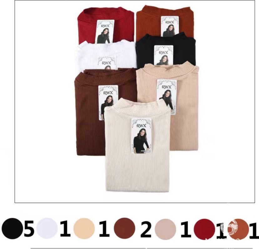 2398 Blusa canelada gola alta manga longa térmica peluciada - disponível pacote com 12peças - Imagem 3