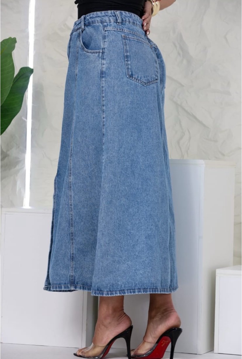 2199 Saia Alex longa fenda jeans - Imagem 3