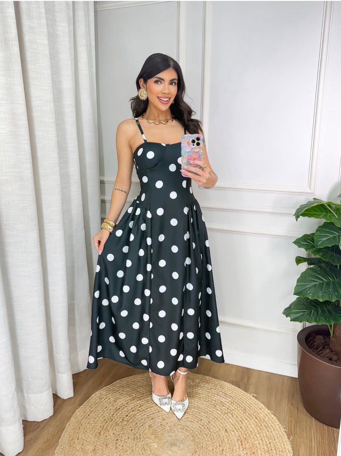 2661 Vestido Caua longuete regata retrô liso listrado poá - Imagem 13